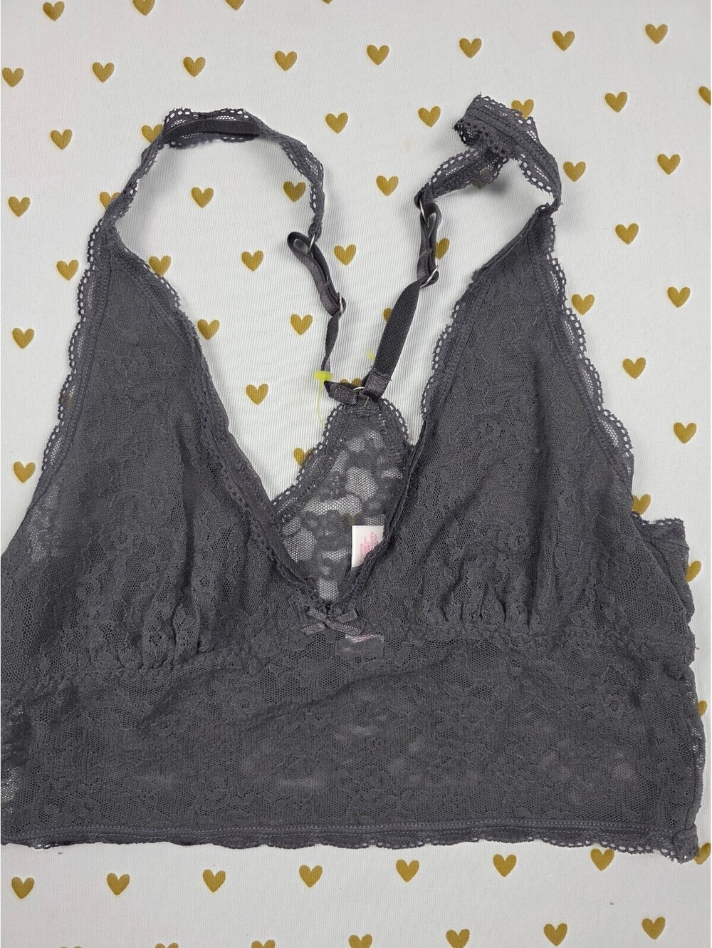 Victorias Secret Grey Stretch racerback Medium Bralette Bra Top Tank